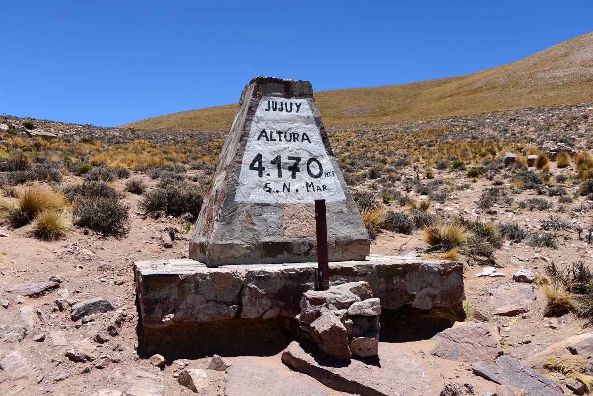 13 Marker For the High Point 4170m Between Purmamarca And Salinas Grandes